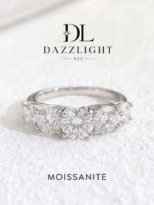 1pc Classic 6-Prong Moissanite Diamond Engagement/Wedding Ring, D Color, 0.5-2 Carat, 925 Sterling Silver, Suitable For Proposal, Wife/Girlfriend Gift, Birthday, Anniversary, Bridal Jewelry - Silver - View 1