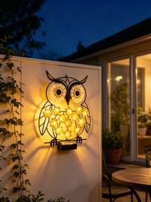 1 Peça Luz de Atmosfera Pendurada com LED em Formato de Animal de Arte de Ferro Alimentada por Energia Solar para Jardim, Varanda, Pátio, Decoração de Cena de Festa de Feriado, Luz Noturna Prática, Presente para Mãe, Avó, Aniversário de Mulheres ou Entusiastas de Jardinagem - Multicolorido - Visão 8