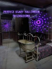 1pc Halloween Two-Color LED Spider Web String Lights With Black Fake Spider, Waterproof Spooky Decor For Indoor Bedroom Window Outdoor Yard Garden Party, Holiday Atmosphere Gift - Multicolor - View 9