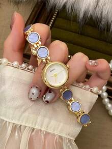 1pc Women's Round Quartz Watch, Vintage Style, Elegant And Fashionable, Suitable For Daily Wear, Excellent Gift Choice - Gold - View 8