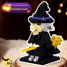 Creative Micro-Particle Mini Halloween Theme Toy Building Blocks Series, ABS Material, Children's Building Block Toy Set, Soft Building Mat. Gift For Kids/Guests. Includes 6pcs Value Pack. DIY Educational Puzzle Assembly Handmade Toy, Halloween Gift. - Multicolor - View 4