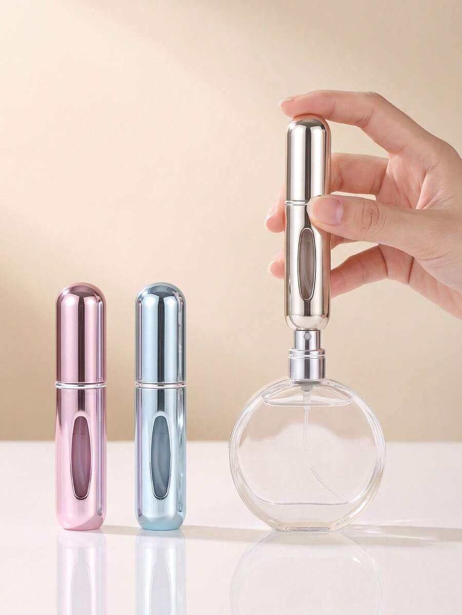 1件/2件 5ml 液體不同顏色可填充香水噴霧瓶，小巧便攜易攜帶，可輕鬆放入各種口袋與褲口袋，非常適合戶外聚會、旅行、露營、跑步、騎單車、徒步等活動使用
