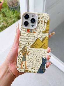 Funda de teléfono con patrón del Antiguo Egipto, funda de teléfono, textura de cuero sintético, funda de teléfono TPU con lente grande, funda de teléfono, funda de teléfono, agarre antideslizante, anti-huellas, a prueba de golpes, cubierta a prueba de golpes ultra delgada, cubierta a prueba de golpes delgada, funda de teléfono con textura transparente clara delgada, para IPhone11/12/13/14/15/14PRO/14PROMAX/15/15PRO/15PROMAX/16/16PLUS/16PRO/16PROMAX/X/XS/XSMAX/AIR/17/17PRO/17PROMAX - Multicolor - Ver 2