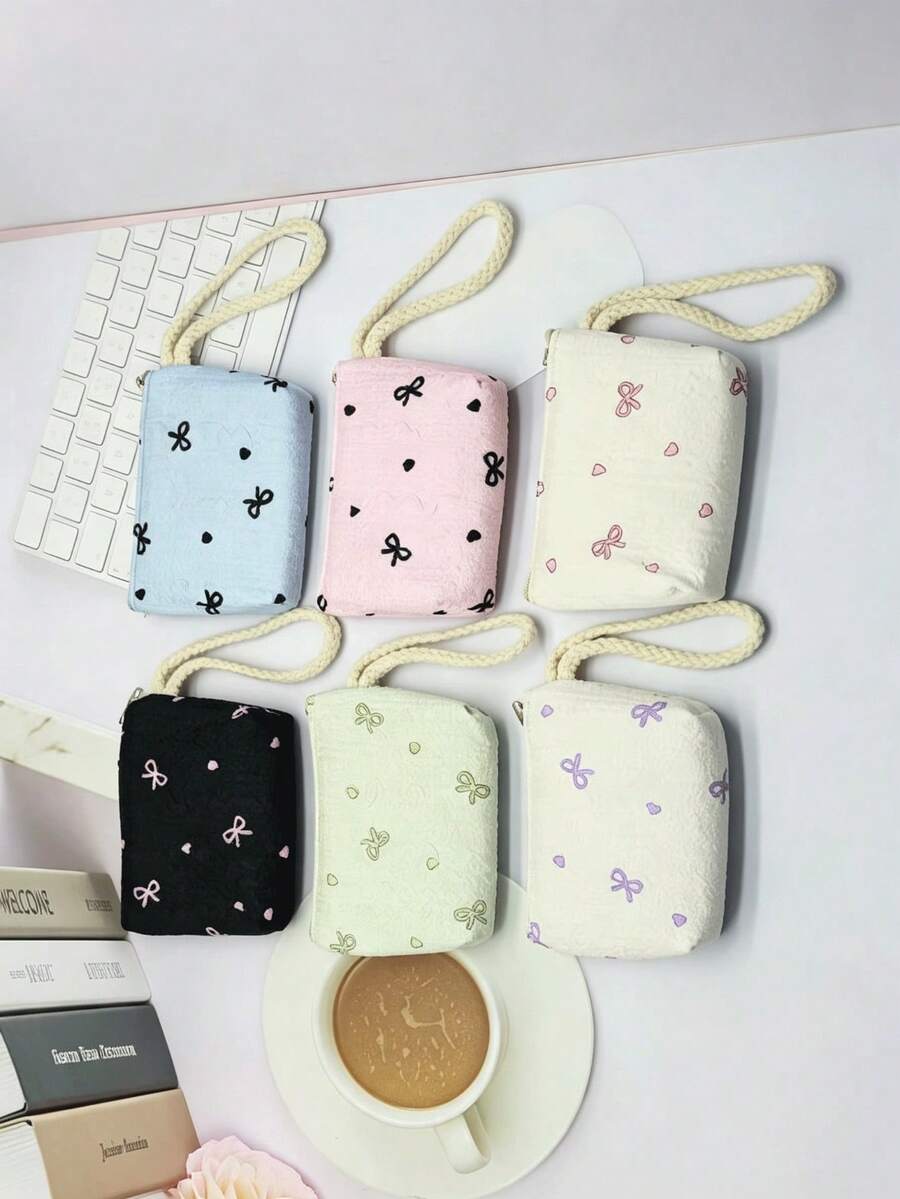 12pcs/6pcs/3pcs/1pc Fashionable Bowknot Pattern Wallet/Card Holder, Multi-Functional Jewelry Bag, Gift For Festivals And Parties, Valentine's Day Gift