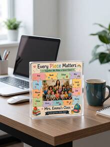 1 buah Puzzle Blok Akrilik Guru yang Dipersonalisasi, Foto Kelas TK Kustom, Hadiah Kembali ke Sekolah untuk Guru, Hadiah untuk Guru, Puzzle Akrilik, Tanda Meja Guru, Hadiah Kembali ke Sekolah, Hadiah yang Dipersonalisasi - MultiWarna - View 3