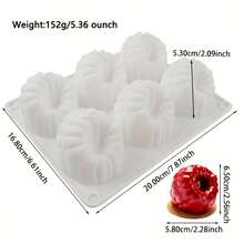 6 Large Raspberry Mousse Silicone Molds, French Dessert Cake Baking Molds - Multicolor - View 2
