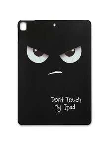 1pc Angry Tsundere Expression With "Don't Touch My " Funny Letter Slogan Print Tablet Case, Matte Black Anti-Drop Tablet Protective Cover, Quirky Personalized Tablet Accessory, Suitable For Daily Use And Gift-Giving All Year Round, Back To School, Birthday, Christmas Gift Choice, Fashionable Tablet Protective Sleeve For Home And Study - Multicolor - View 12