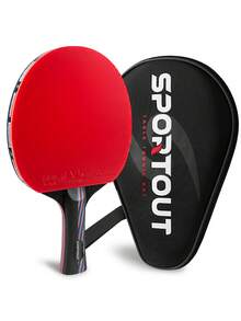 Raqueta de Tenis de Mesa, Raqueta de Tenis de Mesa Profesional, Con Bolsa de Lona, Goma Certificada por la ITTF, Adecuada para Principiantes y Jugadores Profesionales, Entrenamiento de Raqueta Profesional. - Rojo - Ver 8