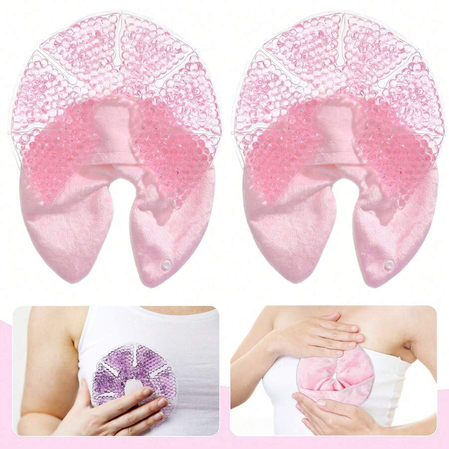 哺乳期女性用凝膠冰敷胸部貼片 冷敷微波爐加熱雙用 冰敷熱敷 - 多色 - 查看 1