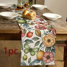 1pc Floral Pattern Table Runner, Country Style, All Season Home Kitchen Decor, Home Decor Indoor/Outdoor Party Supplies, Room Decor. Suitable For Spring/Summer Home Kitchen Decor And Party Decoration - Multicolor - View 10