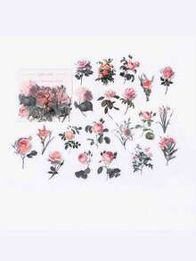 1 Pack 40pcs PET Pink Rose Floral Decorative Stickers For Planner And Journal - DT1317 - View 5