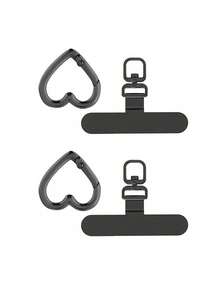 Clip y correa en forma de corazón de acero inoxidable, placa de metal ultra delgada giratoria 360°, adecuado para cordón de teléfono, accesorio de teléfono multifuncional - Multicolor - Ver 21