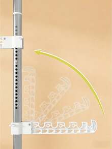 1件可調節衣物晾曬架－伸縮式晾衣架，無需鑽孔，易於組裝，節省空間，落地式衣物晾曬架，頂天立地衣物掛架，適用於陽台、洗衣房和客廳 - A - 查看 9