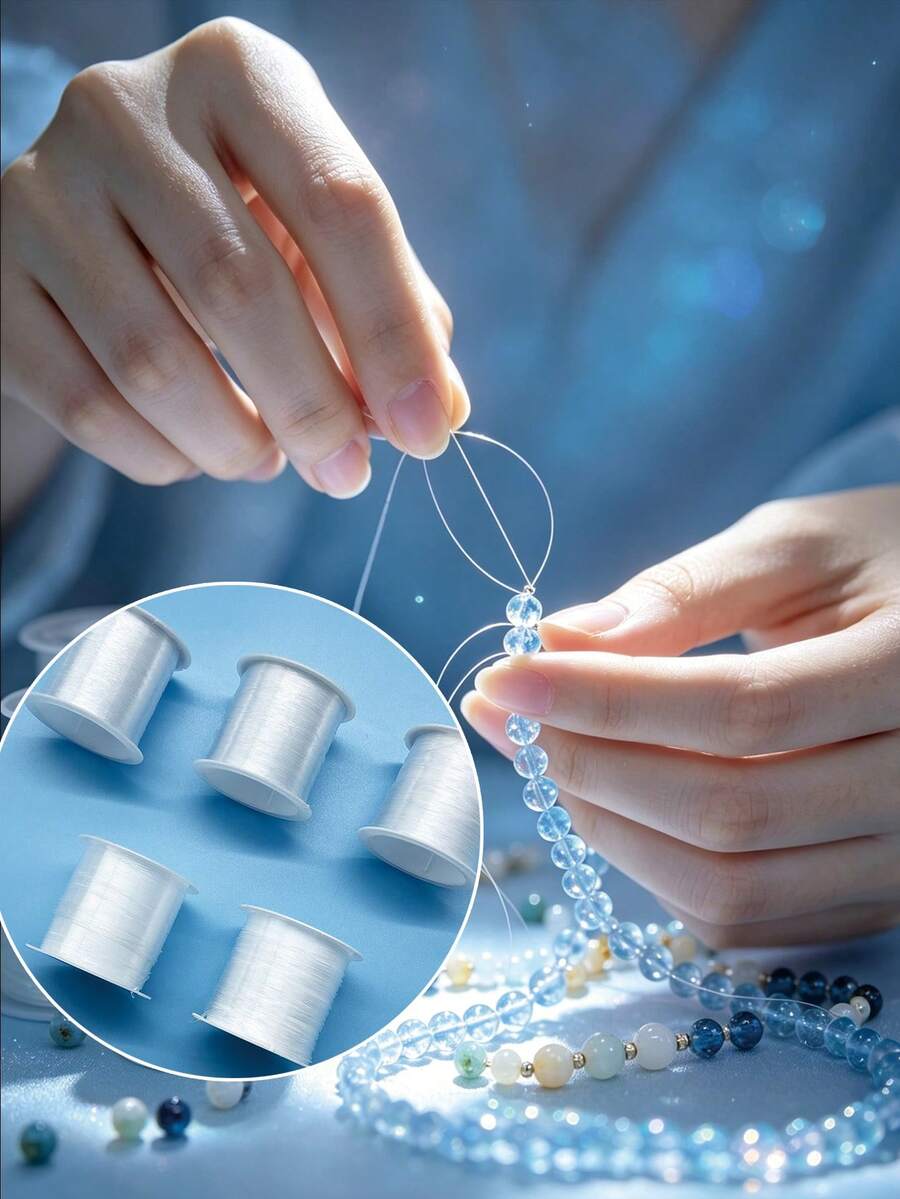Transparent Invisible Non-Elastic Beaded Fishing Line, 0.2-0.6mm 5 Diameter Options, Durable And Strong, Suitable For Handmade Enthusiasts, DIY Bracelets, Necklaces, Earrings, Pendants And Other Jewelry Making, Jewelry Making Accessories For Women - Fishing Line - View 1