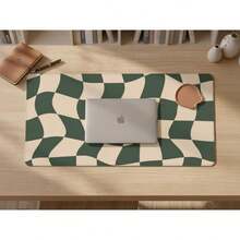 Wavy Checkerboard Desk Mat - Groovy Large Mouse Mat - Cozy Desk Accessory - Mouse Pad - View 6