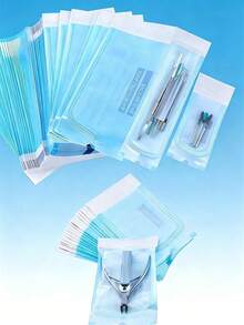 200/100/50/20入 耐熱美甲工具滅菌袋 自密封高溫滅菌儲存袋 適用美甲工具/紋身設備/牙科工具 必備滅菌工具 - 藍白色 - 查看 2