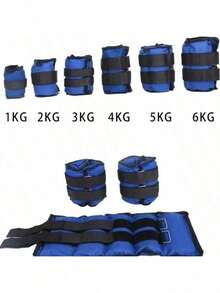 2pcs/1 Pair Strength Training Wrist & Ankle Sandbags, 1-6KG Optional Weight [Product Weight Refers To Total Weight Of Two Sandbags! For Example: 1kg = Two 0.5kg Sandbags, 2kg = Two 1kg Sandbags] - Blue - View 1