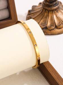 3pcs/1pc Fashion Stainless Steel Jewelry Set, Clover Design, Suitable For Women's Commute Or Daily Wear, Perfect Gift For Friends - Golden 2 - View 3