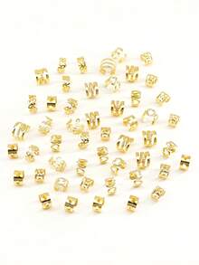 150pcs Elegant Hair Jewelry For Braids Adjustable Hair Rings With Intricate Designs, Vintage-Inspired Accessories For Girl's Dreadlocks - Gold - View 3