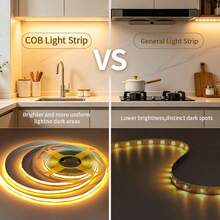 LQHZMYY 5V USB COB 高亮度 LED 燈條 自黏式觸控 LED 燈帶,室內氛圍燈,適用於電視背光、臥室、客廳、婚禮、聖誕節、萬聖節派對、家居裝飾、小夜燈 - 彩色 - 查看 10