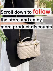 New Hand-Held Box Bag, Minimalist Fashion Shoulder Crossbody Bag - Khaki - View 2