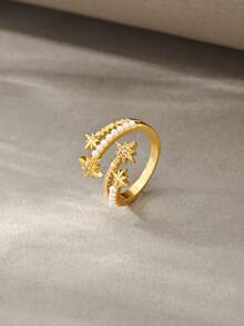 金色手鍊套組，百搭銅材質鑲鋯石，適合日常穿戴、聚會、約會、派對，適合作為禮物 - 金色 - 查看 4