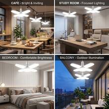 2 Pack LED Garage Light Bulbs, 28W Mini LED Garage Ceiling Light With 4 Adjustable Panels, 2300 Lumens LED Garage Light Bulb, E26 6500K Daylight/3000K Warm White Ultra Bright Deformable LED Bulb For Garage, Kitchen, Indoor, Living Room, Attic - 28W-white - View 8
