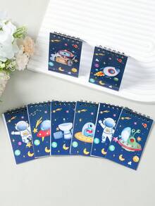 16入 6*10cm 藍色太空人迷你線圈便攜筆記本，派對小禮物好禮袋填充物，適用嬰兒派對、返校、開學第一天 - 藍色 - 查看 8
