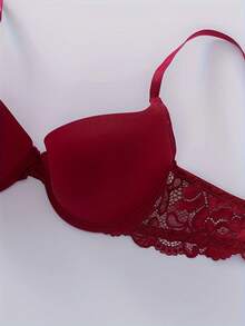 2pcs/Set Pakaian Dalam Wanita Nyaman - Bra Push-Up Jacquard Renda Mewah, Penopang Tinggi, Kain Lembut & Bernapas, Kenyamanan Maksimal - MultiWarna - View 3