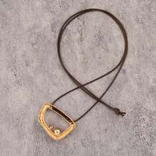 1pc Minimalist Versatile Textured Asymmetric Square Faux Pearl Pendant Necklace, Bohemian Style Black Brown Wax Cord Long Clavicle Chain, Vintage Chic Unique Design, Unisex For Men Women Couples, Suitable For Daily Wear, Dating, Party, Vacation, Gift - Wax Rope - View 9