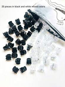 20pcs Brown Mini Hair Clips, Suitable For Women's Hairstyle Design, Can Be Used To Decorate Braids And Fluffy Bangs - Brown - View 13