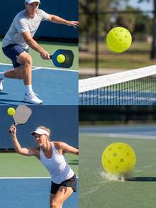 Bolas de Pickleball Duráveis para Uso Externo com Furos Precisos à Prova de Vento, Bolas de Pickleball Resistentes para Jogadores de Torneio, Conjunto de Bolas de Pickleball Amarelo Óptico Brilhante, Ideal para Quadras Recreativas de Parques, Bolsa de Treino para Raquete de Pickleball, Conjunto de Equipamentos de Bolas de Pickleball - Bola de pico - Visão 9