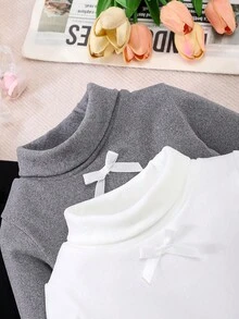 3件套高领抓绒女婴长袖连体衣，休闲连体衣，简约外套 - 彩色 - 查看 3