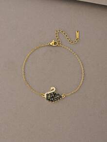 Pendientes de oro de 18K, collar de circonita de cobre, pulsera de múltiples capas enlazadas, conjunto elegante y lujoso, adecuado para uso diario, citas, fiestas y regalos - Dorado - Ver 5