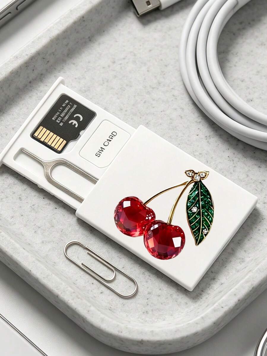 حامل بطاقة بطباعة الكرز الكريستالي، فتحة دبوس بطاقة SIM، يأتي مع دبوس بطاقة SIM. صندوق تخزين بطاقة SIM المحمول بطباعة الكرز، حامل بطاقة الهاتف، صندوق تخزين بطاقة SIM وبطاقة SD، صندوق تخزين السفر، مدمج وخفيف الوزن، مناسب للهواتف الذكية والأجهزة اللوحية والأجهزة الأخرى، يمكن تخزين بطاقات SIM/دبابيس بطاقة SIM، مثالي لتخزين بطاقات SIM الاحتياطية عند تغيير أرقام الهاتف، أيضًا هدية رائعة. مناسب لموسم العودة إلى المدرسة، موسم العودة إلى المدرسة، يوم المعلم. - متعدد الألوان - مشاهدة 1