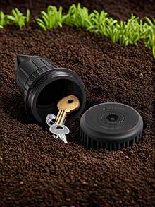1件裝噴水器造型鑰匙隱藏盒，逼真防盜鑰匙收納盒，戶外花園庭院草坪防水鑰匙盒，可輕鬆插入花園草地，防水防腐蝕 - L - 查看 5