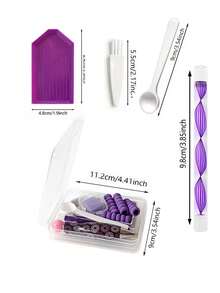 Diamond Painting Pen Set With Storage Box, 5D Craft Tool Kit, Suitable For Beginners And Adults, Includes Pointed Diamond Pen, Wax Pad And Finishing Tray, Perfect For Home Decor - A - View 8