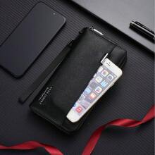 Men Long Zipper Wallet Large Capacity Multi Card Slot Clutch Handbag Business Slim Lightweight PU Leather For Daily - Black - View 2