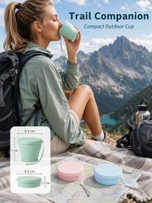 Portable Foldable Water Bottle, Outdoor Camping Travel Cup, 6.76oz Collapsible Cup, Perfect For Tea And Coffee - Multicolor - View 7