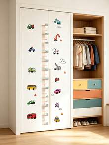 Baby Height Chart Wall Sticker With Construction Truck Growth Chart - Removable Children's Room Decor, Height Measurement Sticker Suitable For Nursery And Toddler Boys, Self-Adhesive Educational Car Theme Sticker - Multicolor - View 10