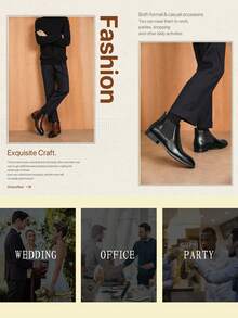 Mioeert Men's Chelsea Boots - Men's Business Square Toe Mid-Calf Dress Boots, Square Toe Ankle Boots, Suitable For Daily Business, Wedding Occasions - Black - View 7