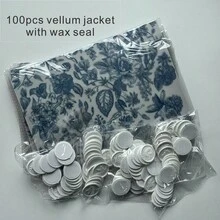 NIEWSPECIAL 20/50/100 piezas Sobres de velum en blanco azul o verde, o con diseño floral de hojas en rosa, adecuados para invitaciones de boda de 5x7 pulgadas, invitaciones DIY, sobres de velum personalizados - Azul - Ver 17
