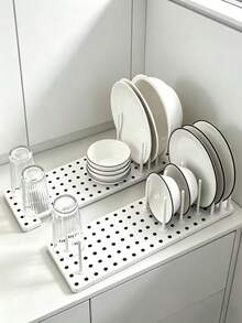 1pc/2pcs Multi-Function Drawer Organizer, Adjustable Divider Tray, Suitable For Kitchen Plates, Bowls, Non-Slip Utensil Storage Rack, Portable Compartment Storage Box - View 14