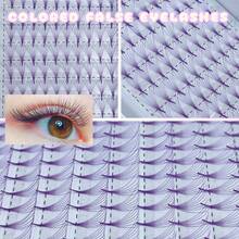 7D Tapered Fluffy Purple 120pcs Easy-To-Wear Atmospheric Eye Makeup Holiday Look Colorful Series False Eyelashes - View 2