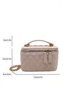 New Hand-Held Box Bag, Minimalist Fashion Shoulder Crossbody Bag - Khaki - View 3