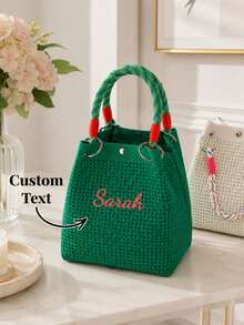 Personalized Name Tote Bag, Custom Printed Women's Handle Bag, Fashionable Shoulder Bag, Travel Shopping Beach Bag Gift - Multicolor - View 6
