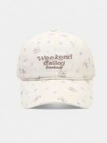 Korean Style Personalized Floral Embroidered Baseball Cap, Unisex Fashion Letter Baseball Cap, Spring Summer Casual Sun Protection Curved Brim Cap - Multicolor - View 6