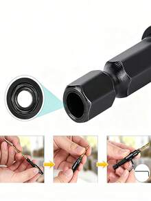 Adjustable Countersink Drill Bit Set, 5 Sizes #5/#6/#8/#10/#12 Hex Shank Wood Chamfer Drill Bits, Dual Purpose Drill & Countersink Bits For Solid Wood MDF Particleboard PVC - A - View 6