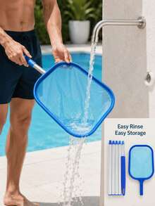 1 Stück Pool-Skimmer-Netz mit Teleskopstange, feinmaschiger Laub-Rechen zum Entfernen von Schmutz, Blättern & Insekten, leichtes Pool-Reinigungsnetz für oberirdische & eingebaute Pools, Spa, Teich, Garten-Sommer-Pool-Wartungsbedarf, schnelle Pool-Reinigung - mehrfarbig - Übersicht 6