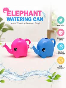Elephant Shaped Compact Water Bottle Bathroom Toy, Flower Watering Can, Small Cartoon Cute Children's Bath Toy - Multicolor - View 3